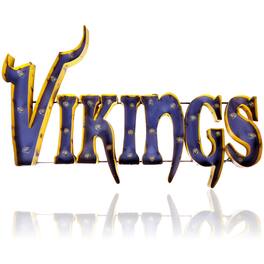 Imperial - Minnesota Vikings 26'' x 43'' Lighted Recycled Metal Sign - Multicolor
