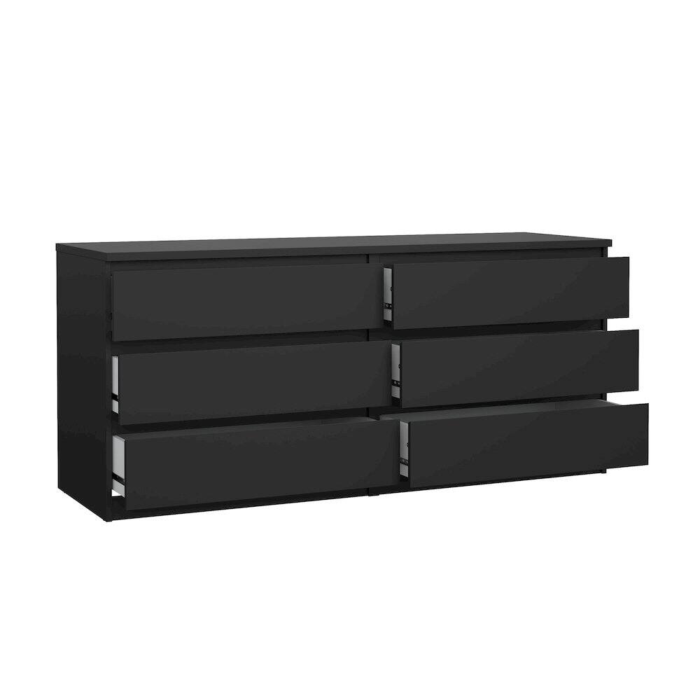 Tvilum Scottsdale 6 Drawer Double Dresser Matte Black 70296gm