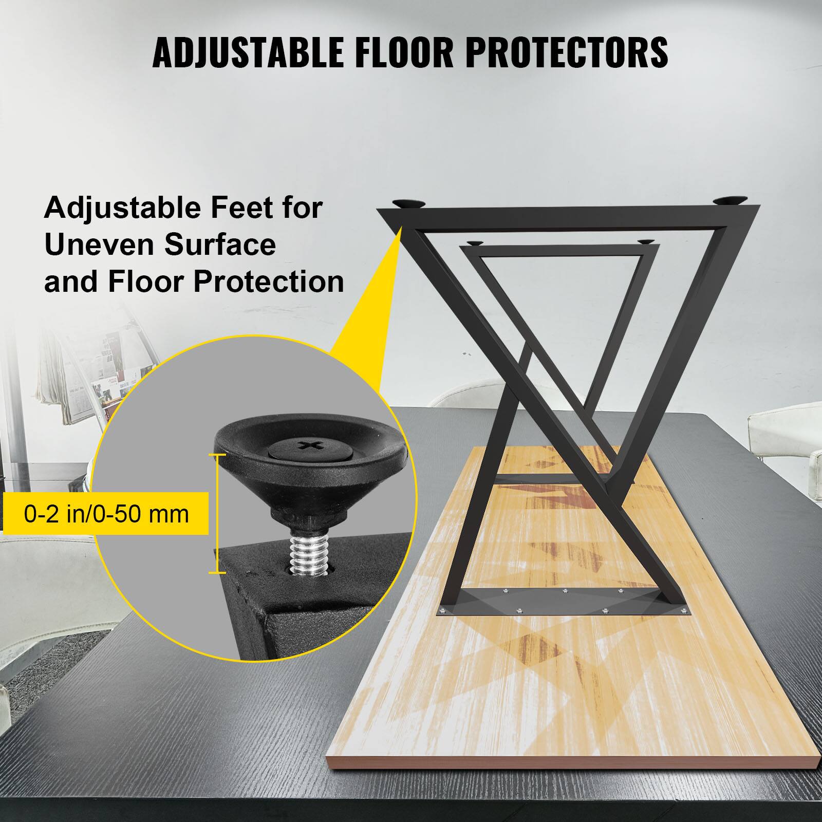 ADJUSTABLE FLOOR PROTECTORS
Adjustable Feet for Uneven Surface and Floor Protection
0-2 in/0-50 mm