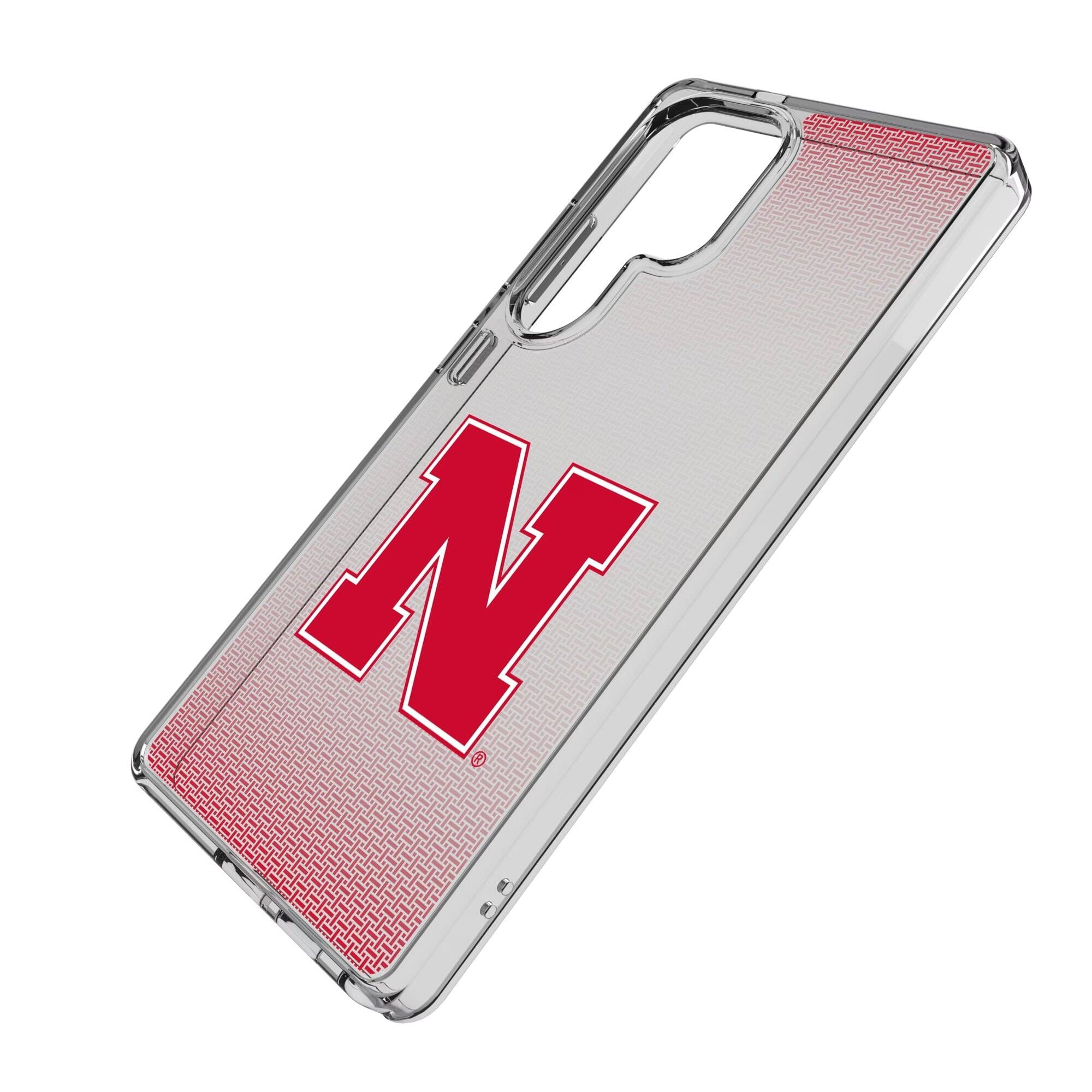 Alt View 1. Keyscaper - Nebraska Huskers Linen Logo Galaxy Clear Case - S25 - Multicolor.