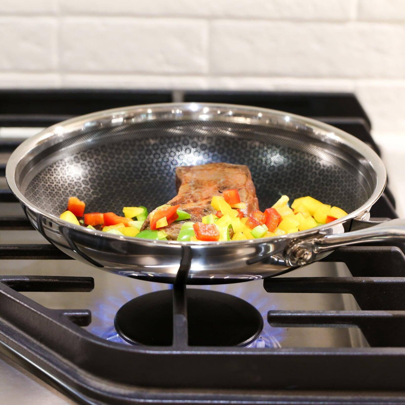 Alt View 3. Frieling - Black Cube 12-1/2 Inch Stainless/Nonstick Hybrid Fry Pan - Silver.