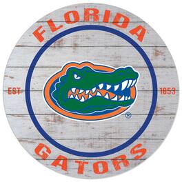 Jardine - Florida Gators 20'' x 20'' Indoor/Outdoor Weathered Circle Sign - White
