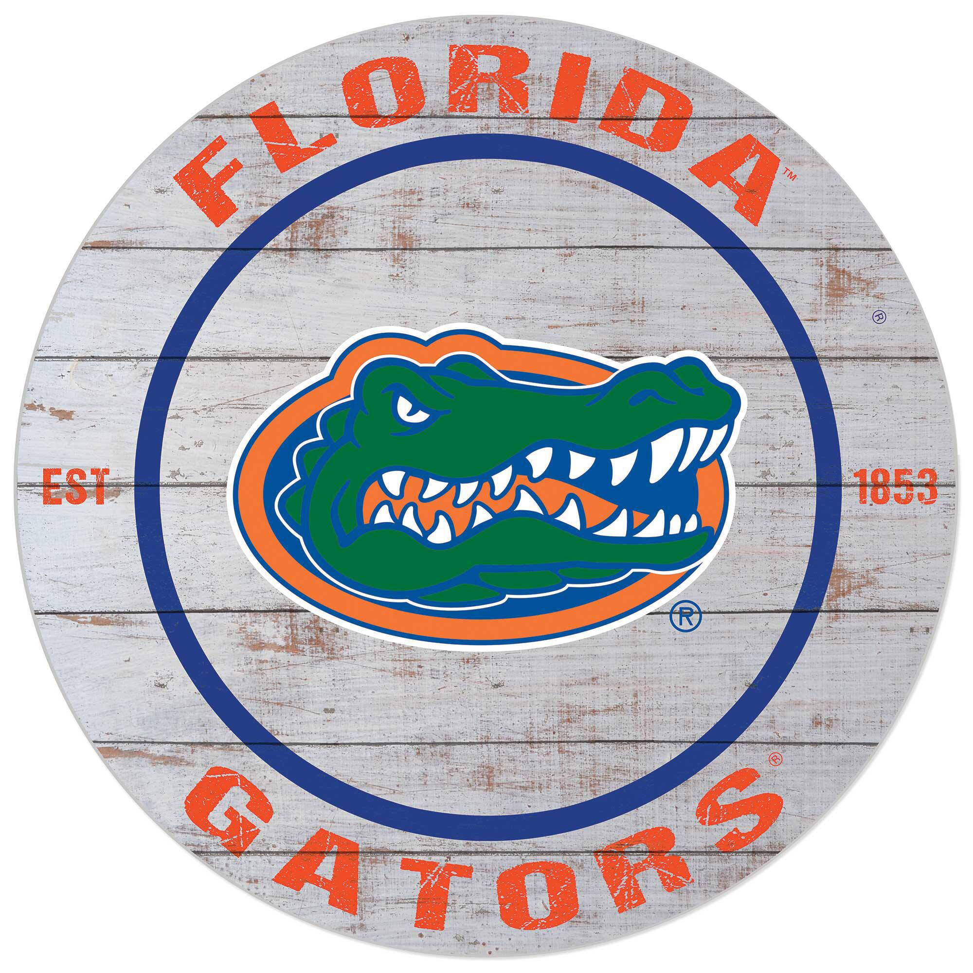 Florida Gators 20'' x 20'' Indoor/Outdoor Weathered Circle Sign
