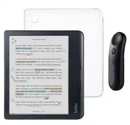 Kobo - Libra Colour (Black) eReader with Black Remote Bundle - 2024 - Clear Case
