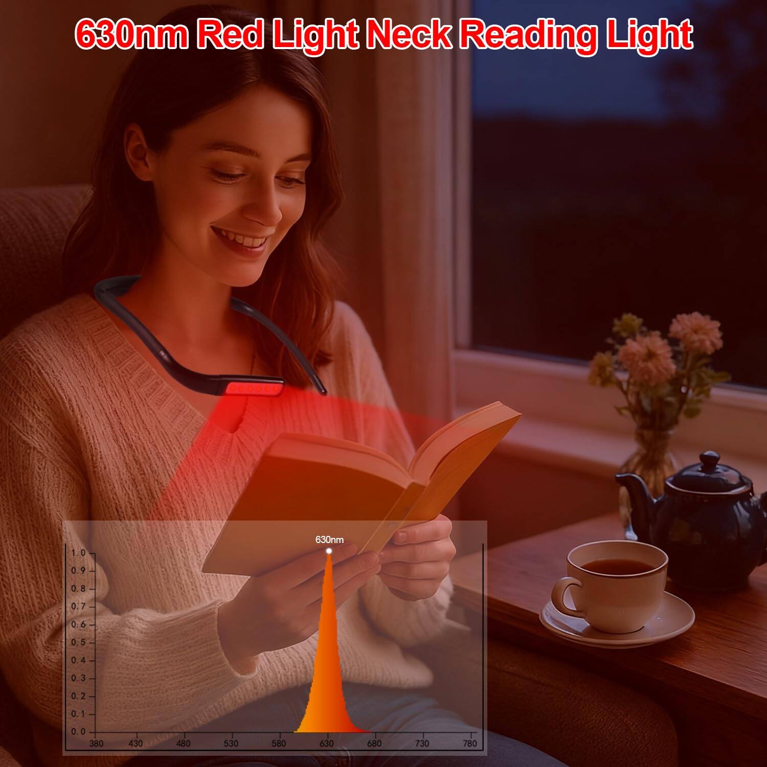 630nm Red Light Neck Reading Light

630nm