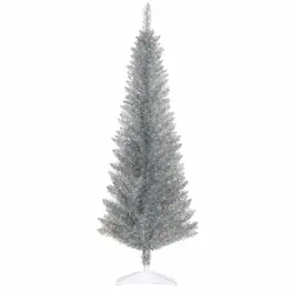 RYHNUYNE - 5FT Pencil Artificial Christmas Tree With Realistic Tips and Sturdy Stand - Silver