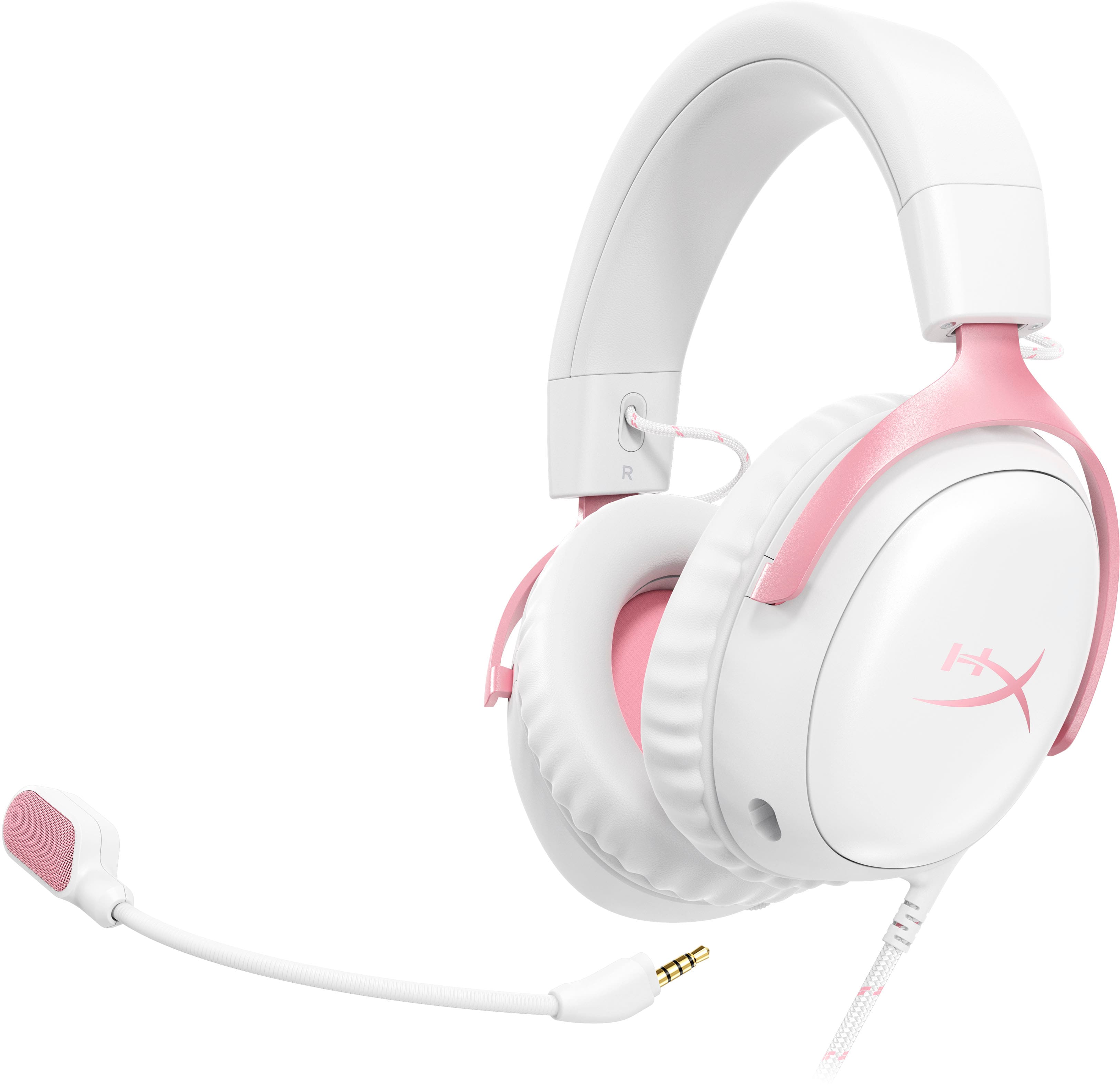 Alt View 10. HyperX - Cloud III Wired Gaming Headset for PC, PS5, PS4, Xbox Series X|S, Xbox One, Nintendo Switch, and Mobile - White/Pink.