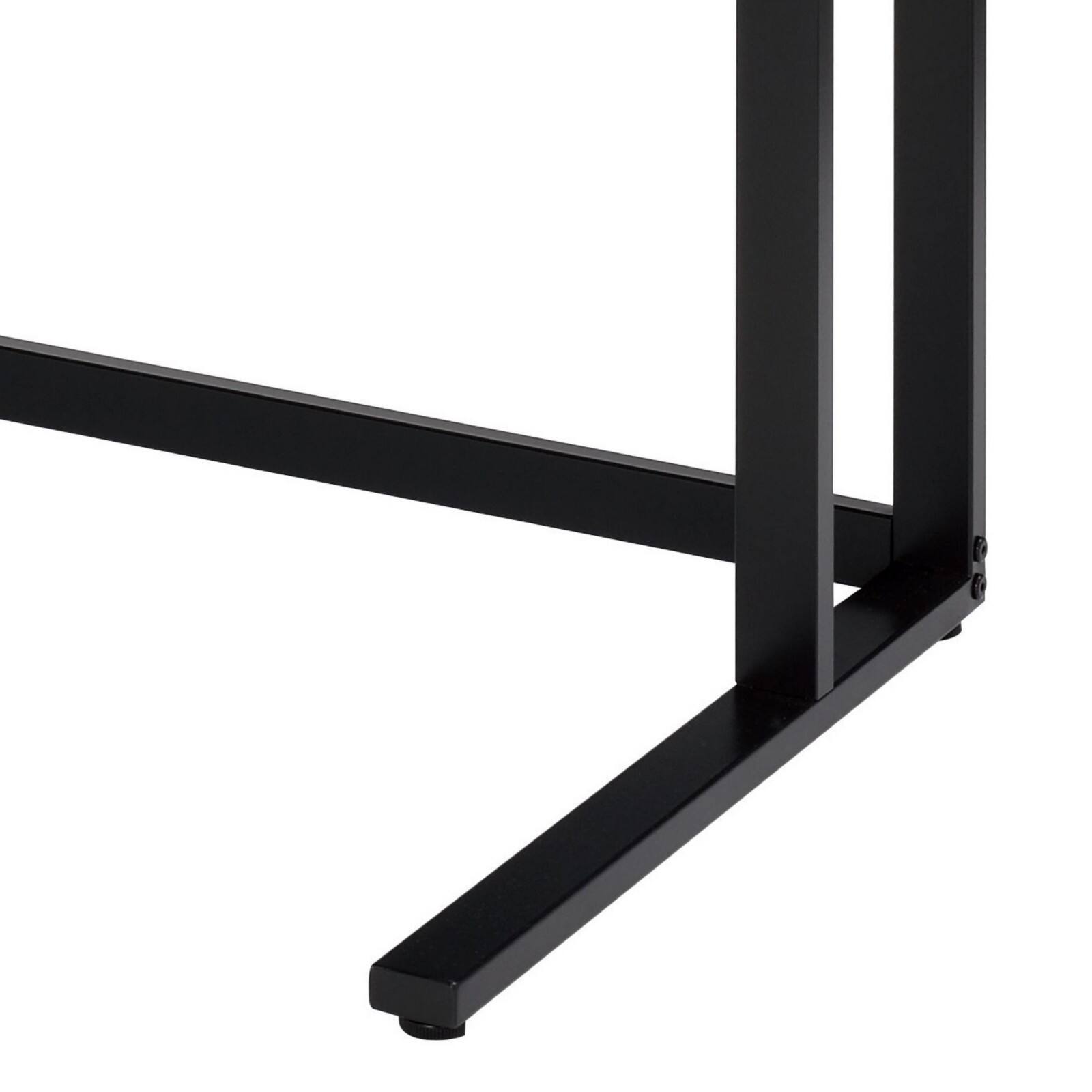 Alt View 3. Glintex - Rectangular Writing Desk with Built-in USB Port and Plug, Open Base Design and Spacious Knee Clearance - Black,Walnut.