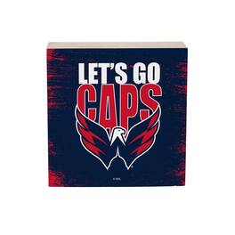 Evergreen Enterprises - Washington Capitals 6" Square Fan Chant Wood Block Shelf Sign - Multicolor