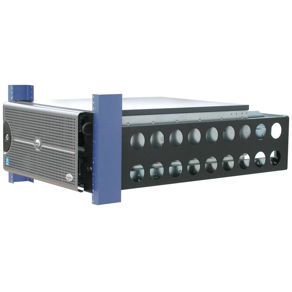 Alt View 3. RackSolutions - RackSolutions 4U Flush Mount Conversion Bracket 2-Pack (26in Deep) with 2U Adapter Brackets 4-Pack (2 bends, 0.59in) - Black.