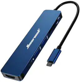 Hiearcool - 7in1 USB-C Multi-port Docking Station with 4K Monitor Support & 100W PD - Blue