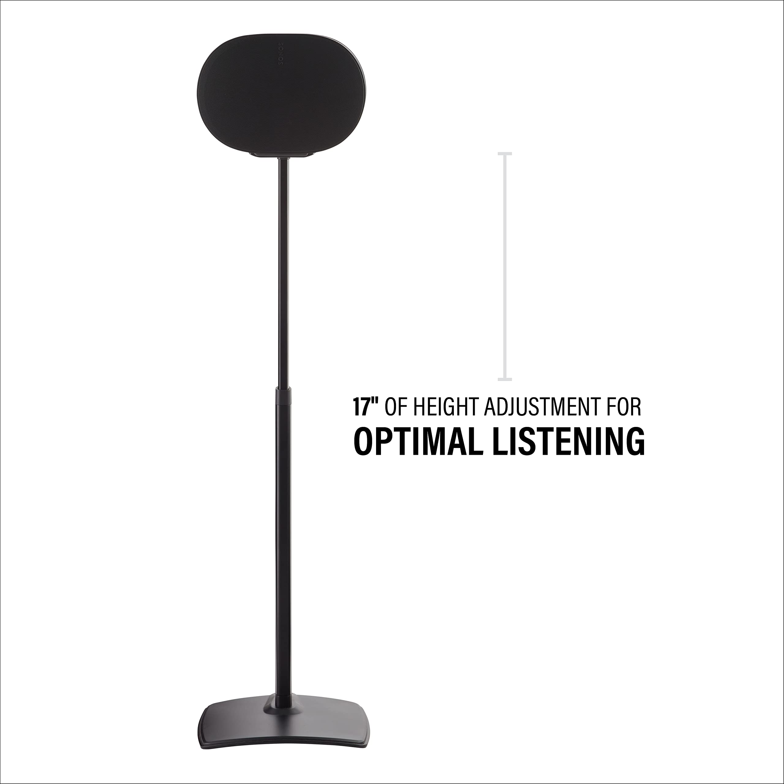 17" OF HEIGHT ADJUSTMENT FOR OPTIMAL LISTENING