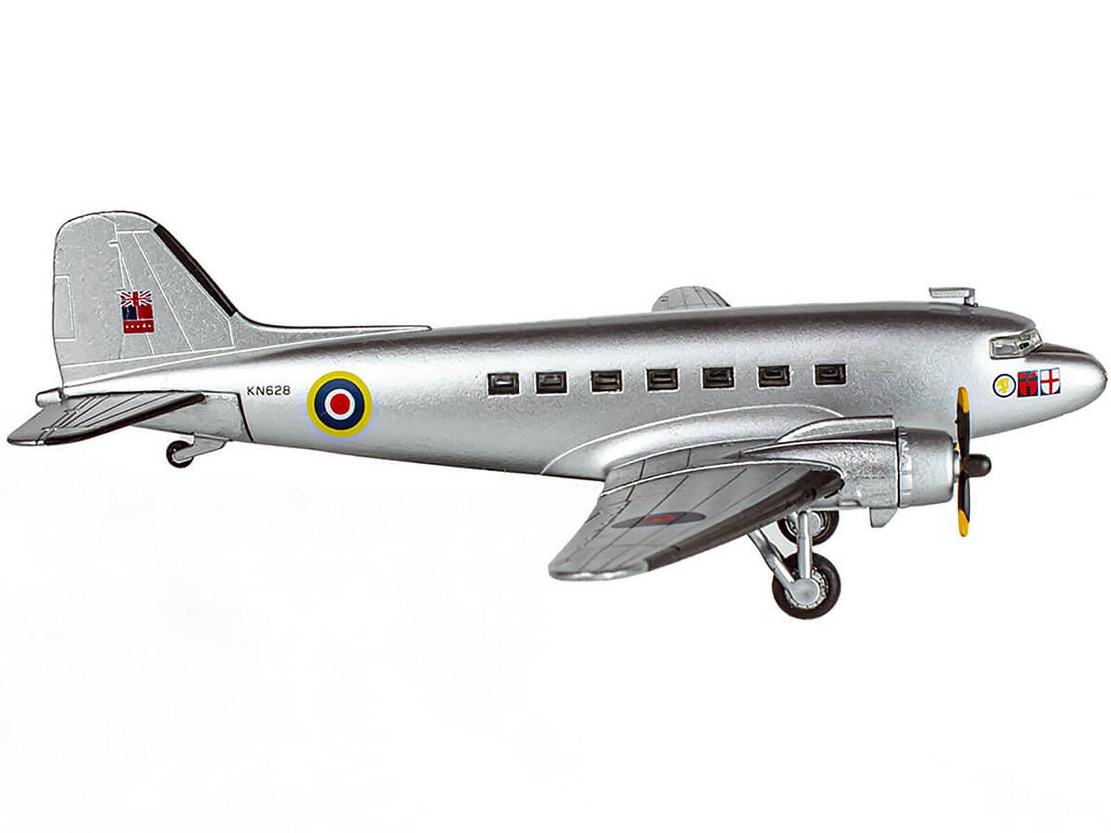 Angle. Luppa - Douglas C-47 Dakota Transport Aircraft Field Marshal Montgomery No. 24 Squadron RAF 1945 Planes of WWII 1/144 - Silver.
