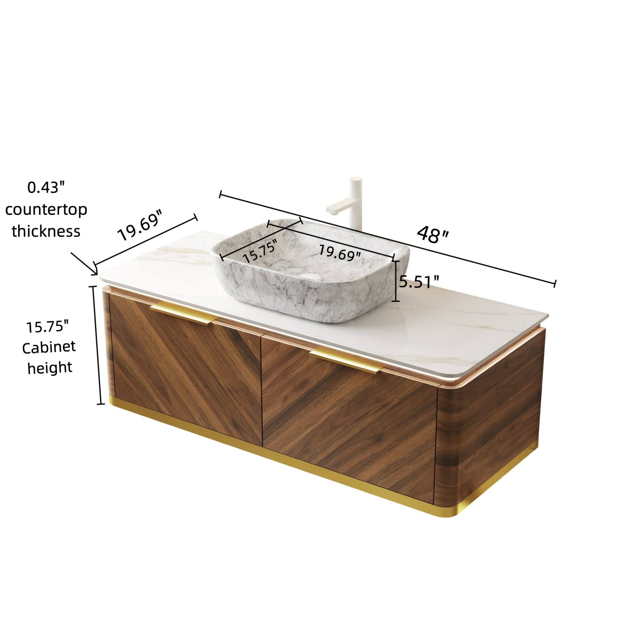 0.43" countertop thickness  
19.69"  
15.75"  
19.69"  
48"  
5.51"  
15.75" Cabinet height