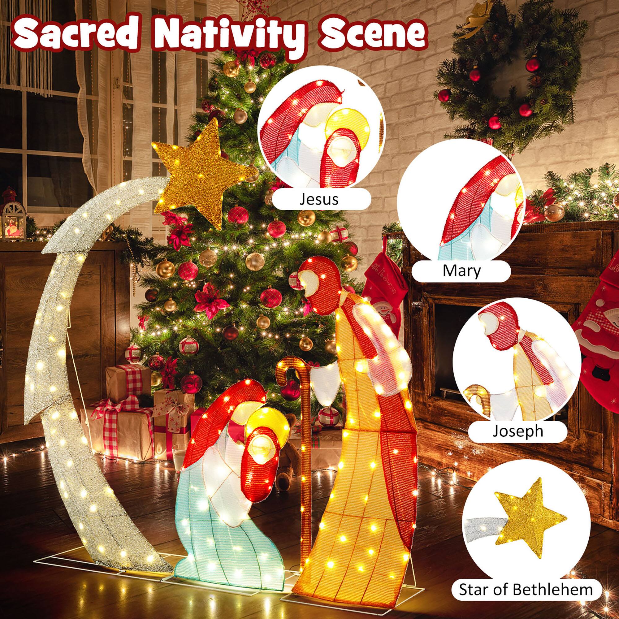 Sacred Nativity Scene

- Jesus
- Mary
- Joseph
- Star of Bethlehem