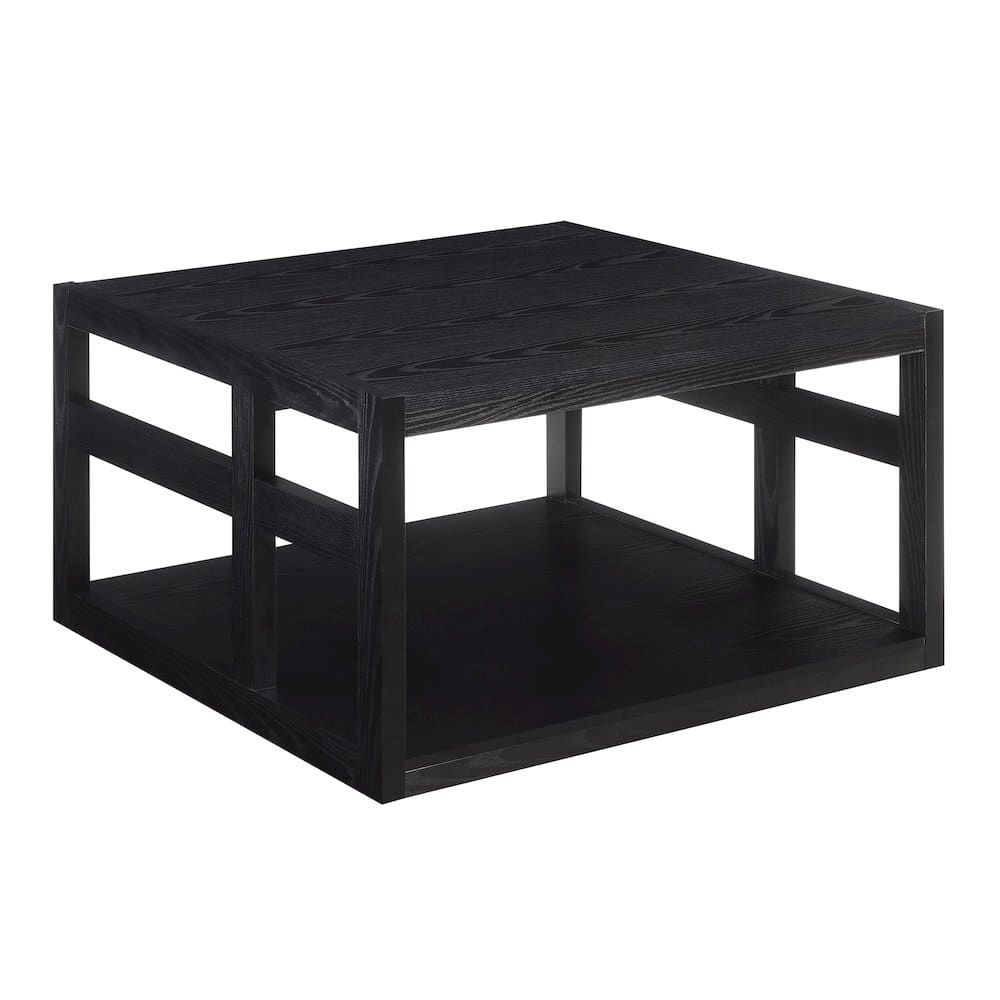 Convenience Concepts - Monterey Square Coffee Table with Shelf - Black
