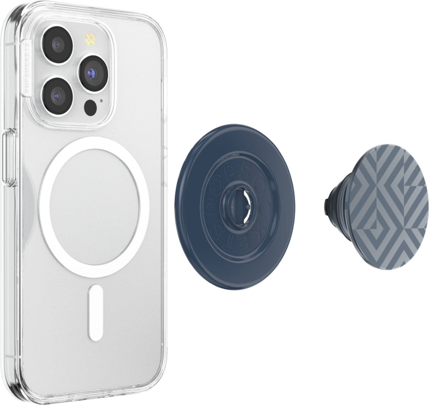Back. PopSockets - MagSafe PopGrip Universal Magnetic Grip & Stand with Adapter Ring for Cell Phones - Alum Tile.