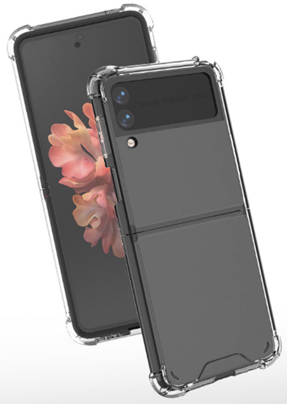 Alt View 4. Nakedcellphone - Clear Case for Samsung Galaxy Z Flip3 - Clear.