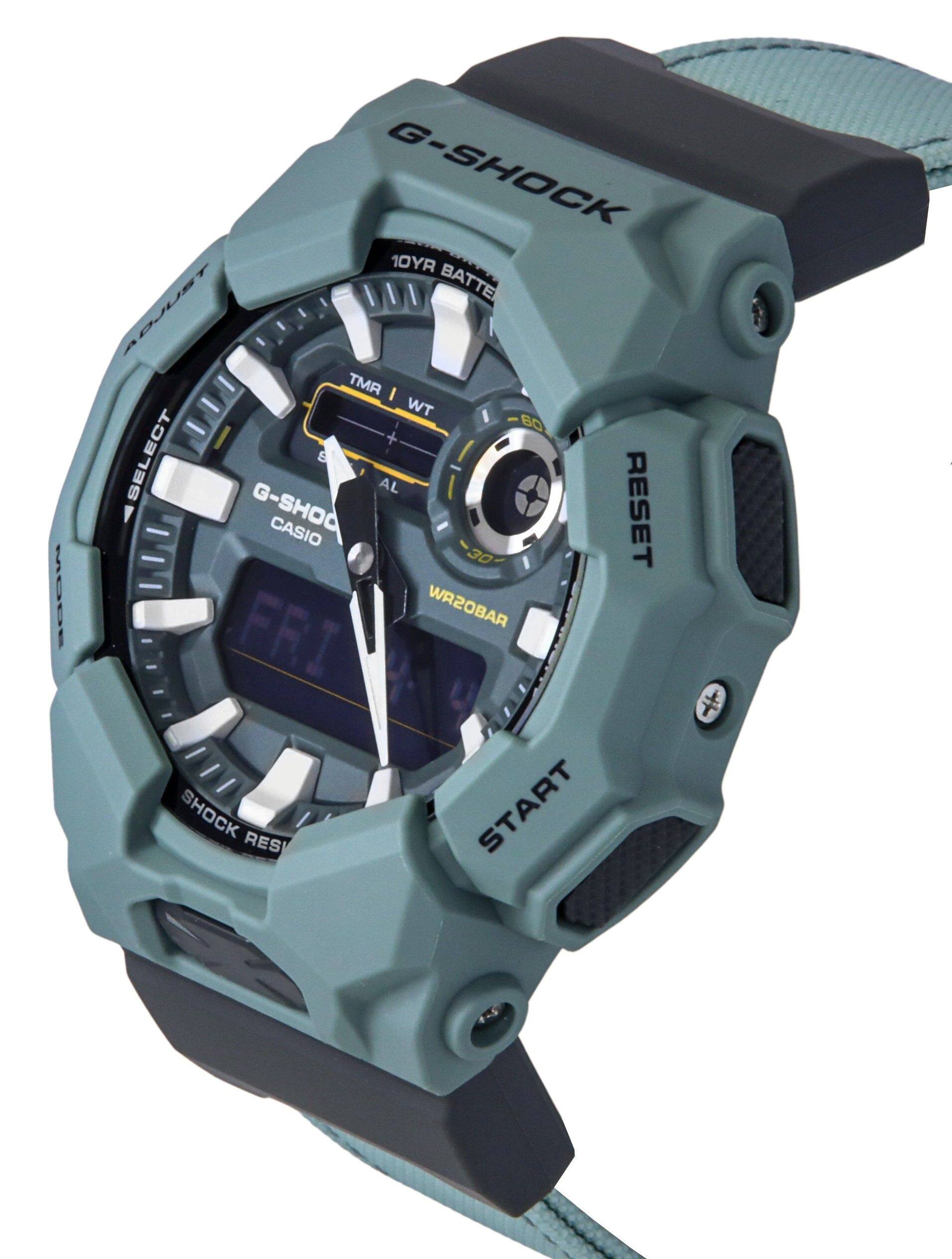 MODE G-SHOCK 10YR BATTERY ADJUST TMR I WT 60 + SELECT 8 AL G-SHOCK CASIO RESET 30 WR20BAR FRI SHOCK RES START