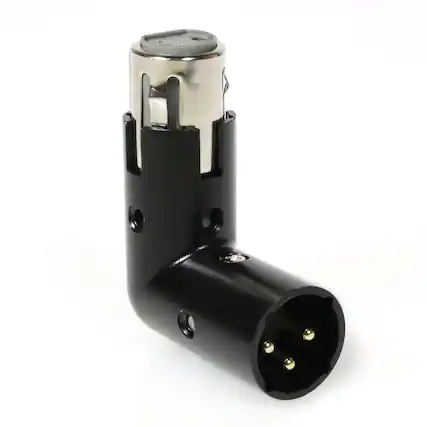 Front. Lyxpro - XLR Angle Adapter, Male & Female 90 Degree XLR Elbow with 4 Different Angles - Black.