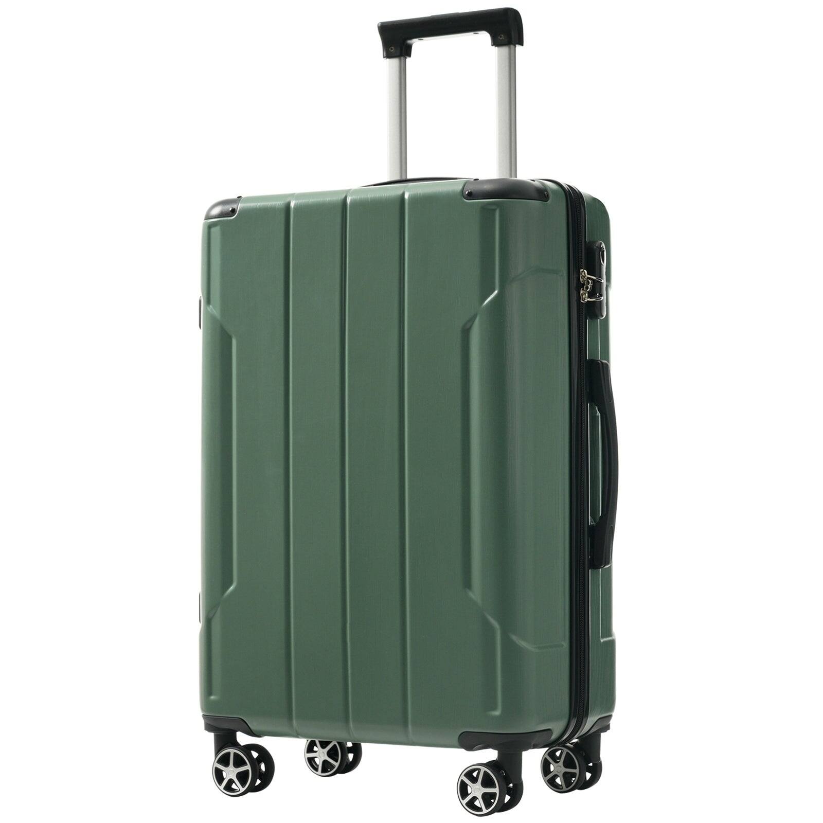 Alt View 5. BreeBe - Luggage Sets 3 Piece, Hard shell ABS Lightweight Durable Suitcases with Double Spinner Wheels 20/24/28 Inch (Green) - Green.