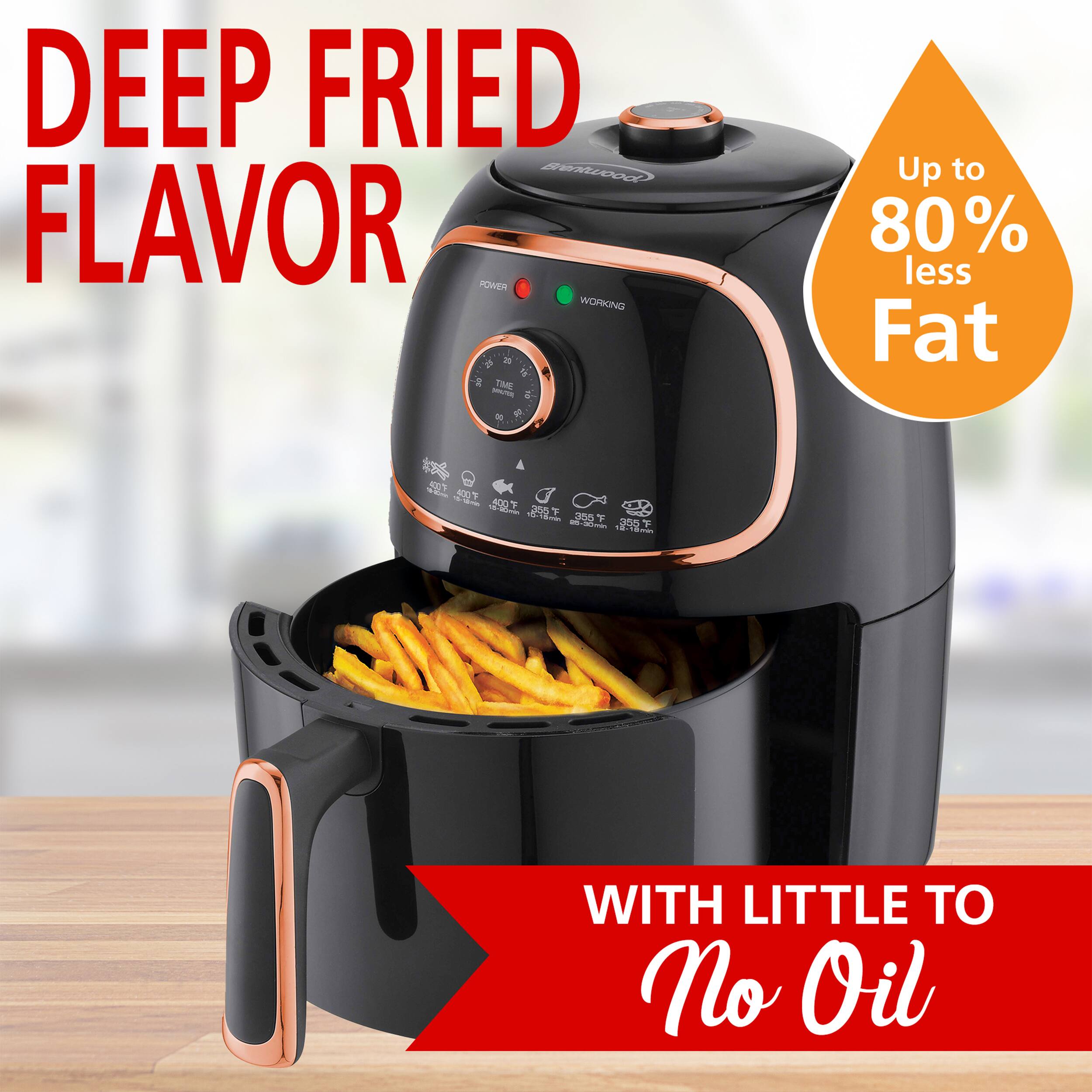 DEEP FRIED FLAVOR  
POWER  
Up to 80% less Fat  
WITH LITTLE TO No Oil