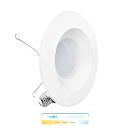 Infibrite - 6 In. 3CCT Selectable 12W 1100LM Recessed Retrofit LED Sleek Series Downlight Kit, Dimmable, Wet Rated - White