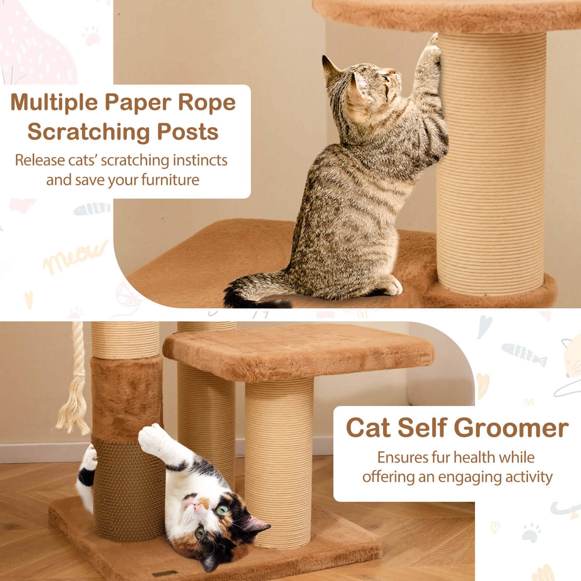 Multiple Paper Rope Scratching Posts Release cats' scratching instincts and save your furniture

Cat Self Groomer Ensures fur health while offering an engaging activity