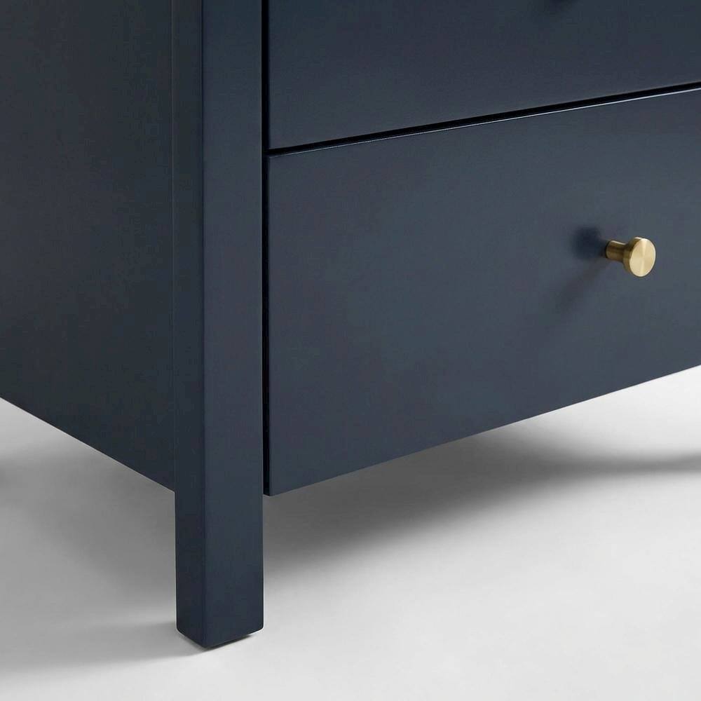 Alt View 1. FurniFact - Midnight Blue Nightstand with Three Drawers and Casual Style - Blue.