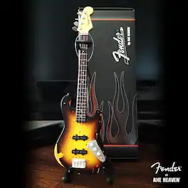 Jaco Pastorius - Axe Heaven Fender Jazz Bass Custom Shop Sunburst Mini Bass Guitar Replica - Collectibles - Multicolor