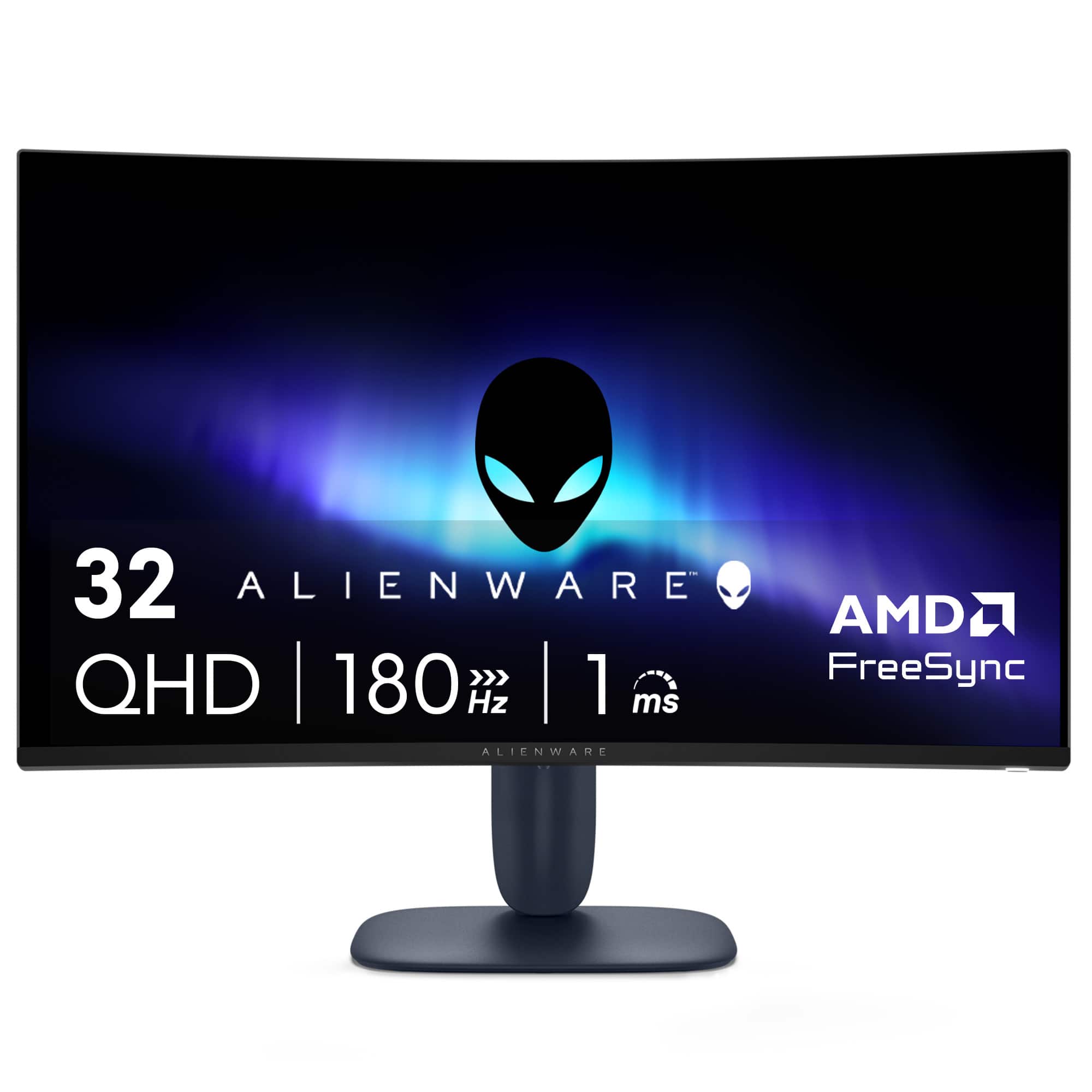 Alienware - AW3225DM 32" VA LED Curved QHD 180Hz 1ms FreeSync Gaming Monitor with HDR (HDMI, DisplayPort) - Interstellar Indigo - Front_Zoom