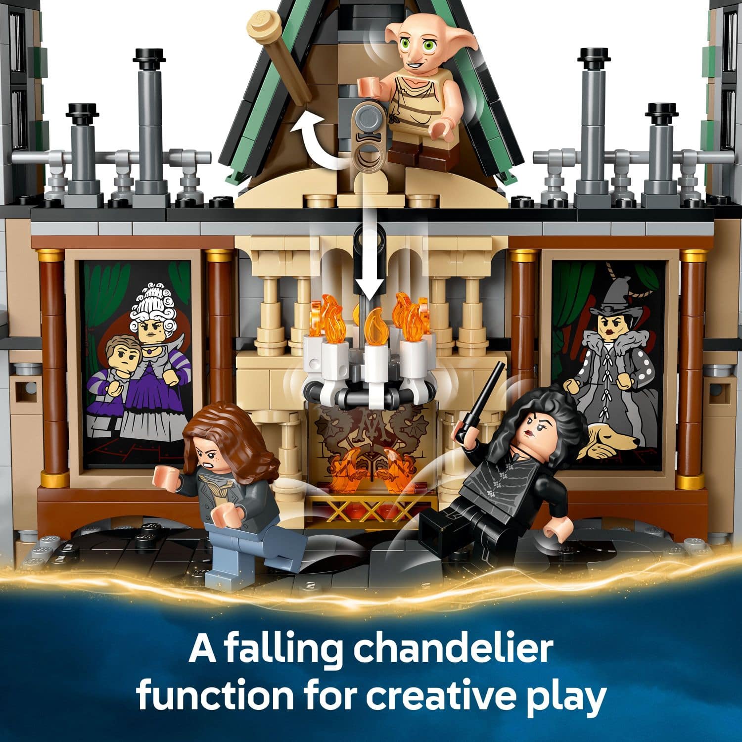 A falling chandelier function for creative play