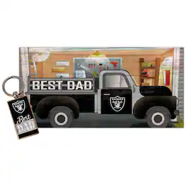 Fan Creations - Las Vegas Raiders 6'' x 12'' Best Dad Truck Sign & Key Chain Bundle - Multicolor