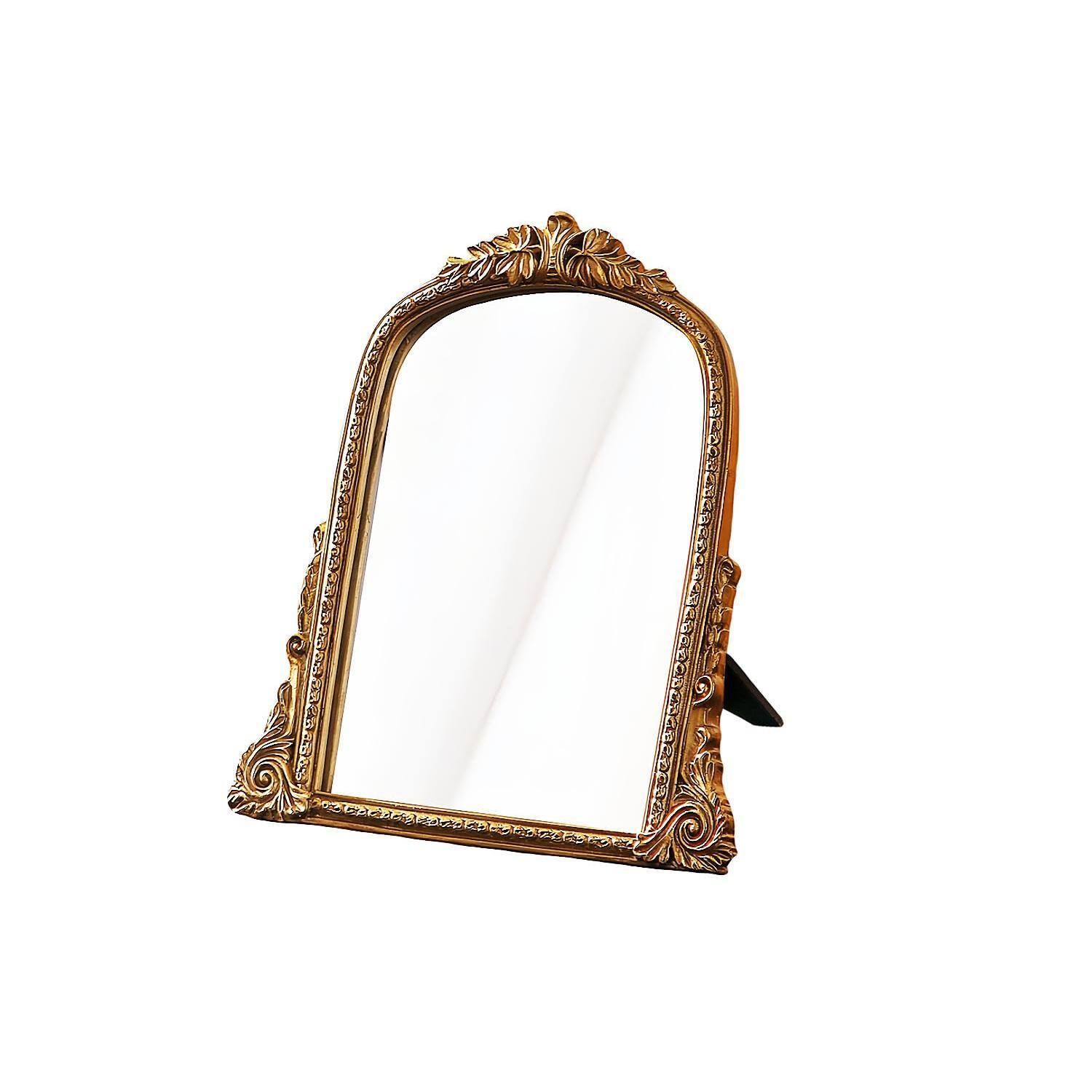 Alt View 6. Pacoar Cade - Vintage Vanity Makeup Desk Mirror Antique Chic Arch Table with Carved Frame Small Standing Arendahl for Living Room... - Default.