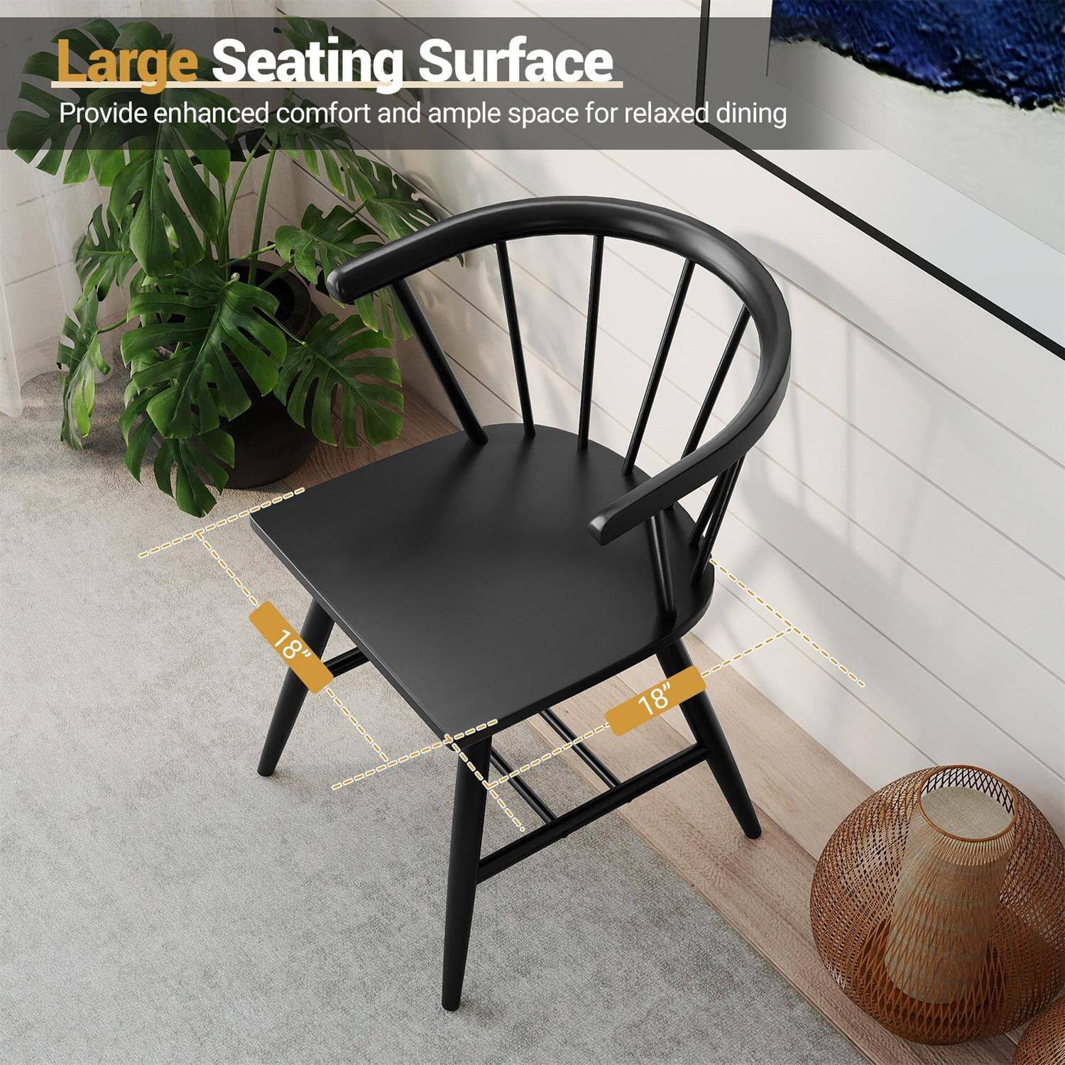 Large Seating Surface  
Provide enhanced comfort and ample space for relaxed dining  
18" x 18"