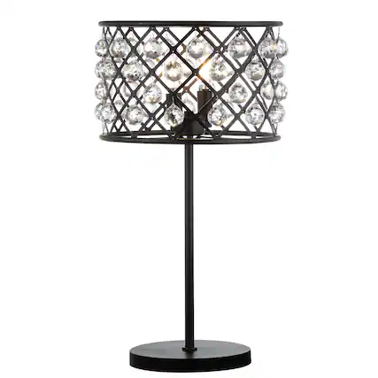 Front. Jonathan Y - Gabrielle 22.5" Metal/Crystal LED Table Lamp, Oil Rubbed Bronze - Oil Rubbed Bronze.