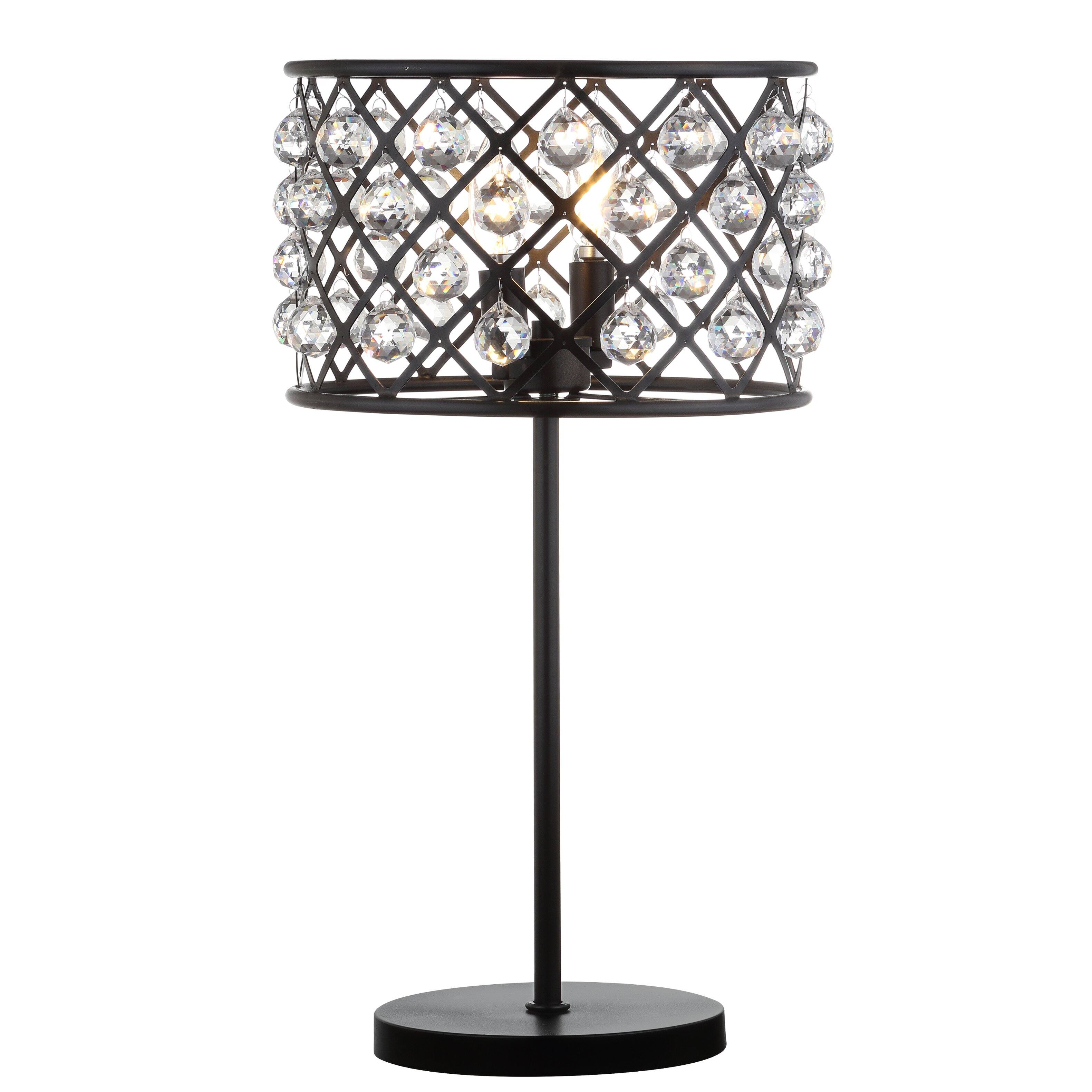 Front. Jonathan Y - Gabrielle 22.5" Metal/Crystal LED Table Lamp, Oil Rubbed Bronze - Oil Rubbed Bronze.