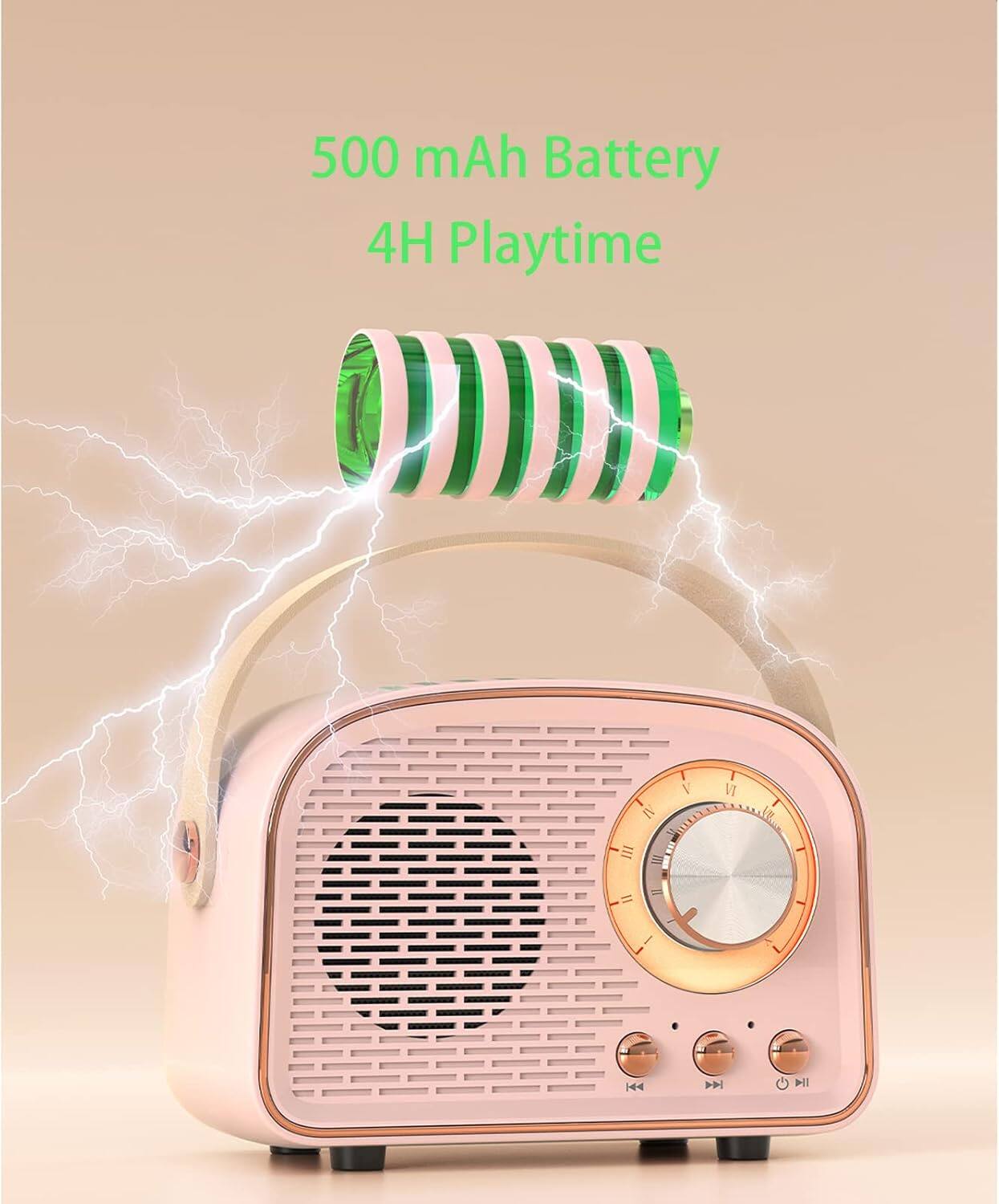 500 mAh Battery  
4H Playtime