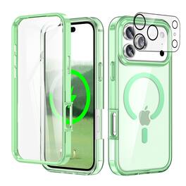 Dteck - Magnetic For Apple iPhone 17 Pro Max Full Body Case Built-in Screen Protector Cover with Camera Lens Protector - Green