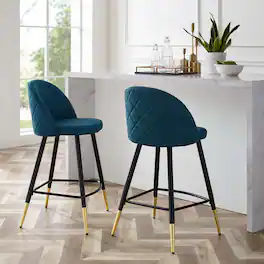Cordial Fabric Counter Stools Set of 2 by Modway - Azure