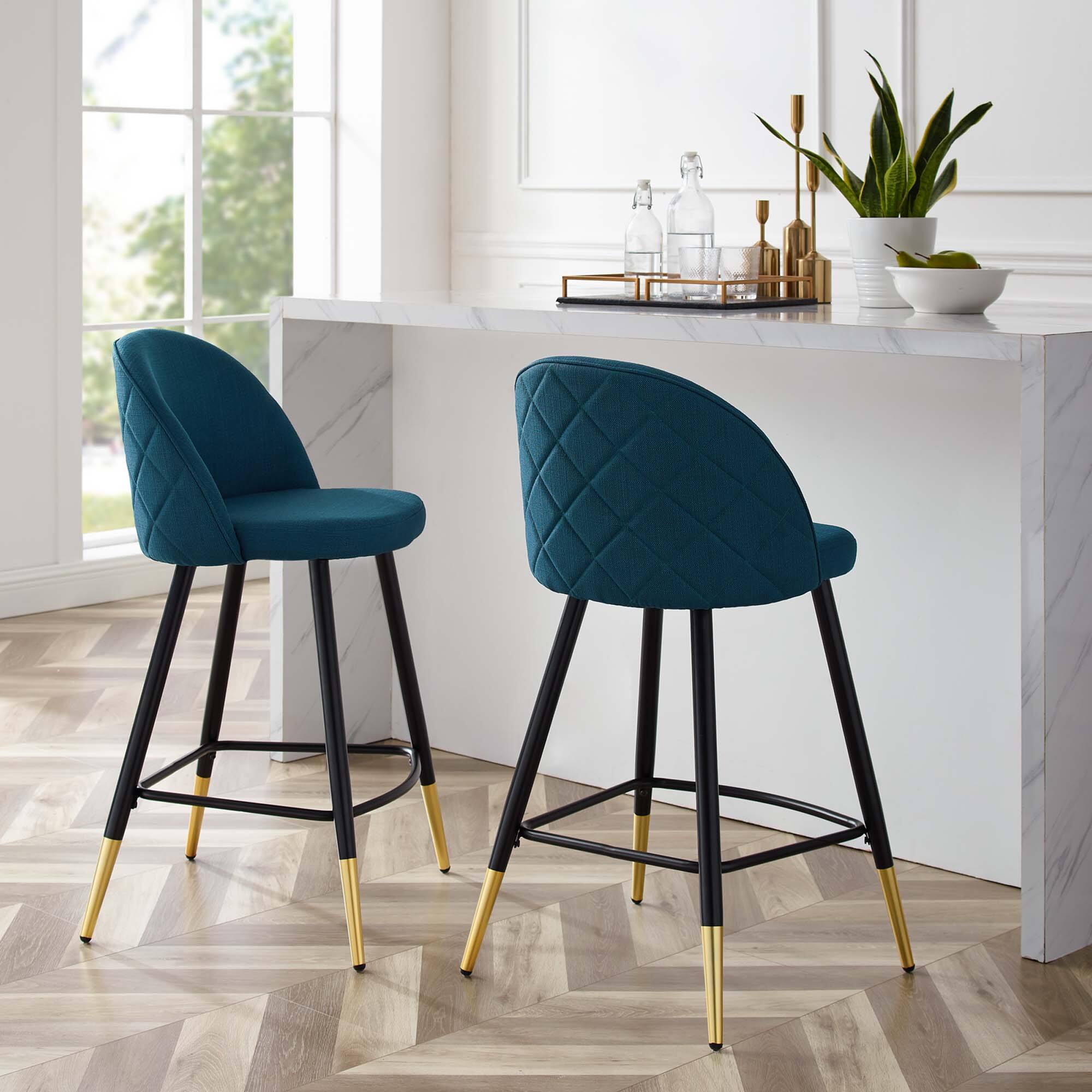 Front. Modway - Cordial Fabric Counter Stools Set of 2 by Modway - Azure.