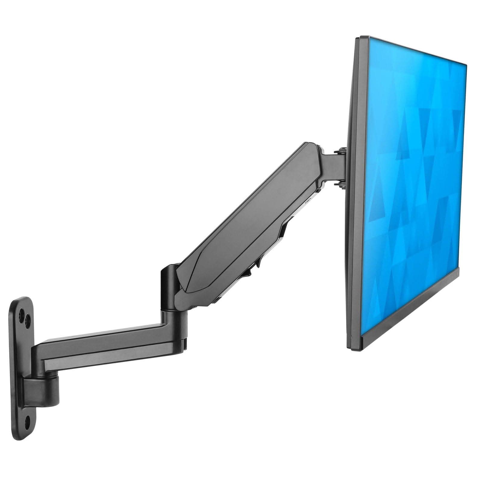Angle. Mount-It! - Height Adjustable Monitor Wall Mount with Gas Spring Arm, 13"-32", Full Motion, Black - Black.