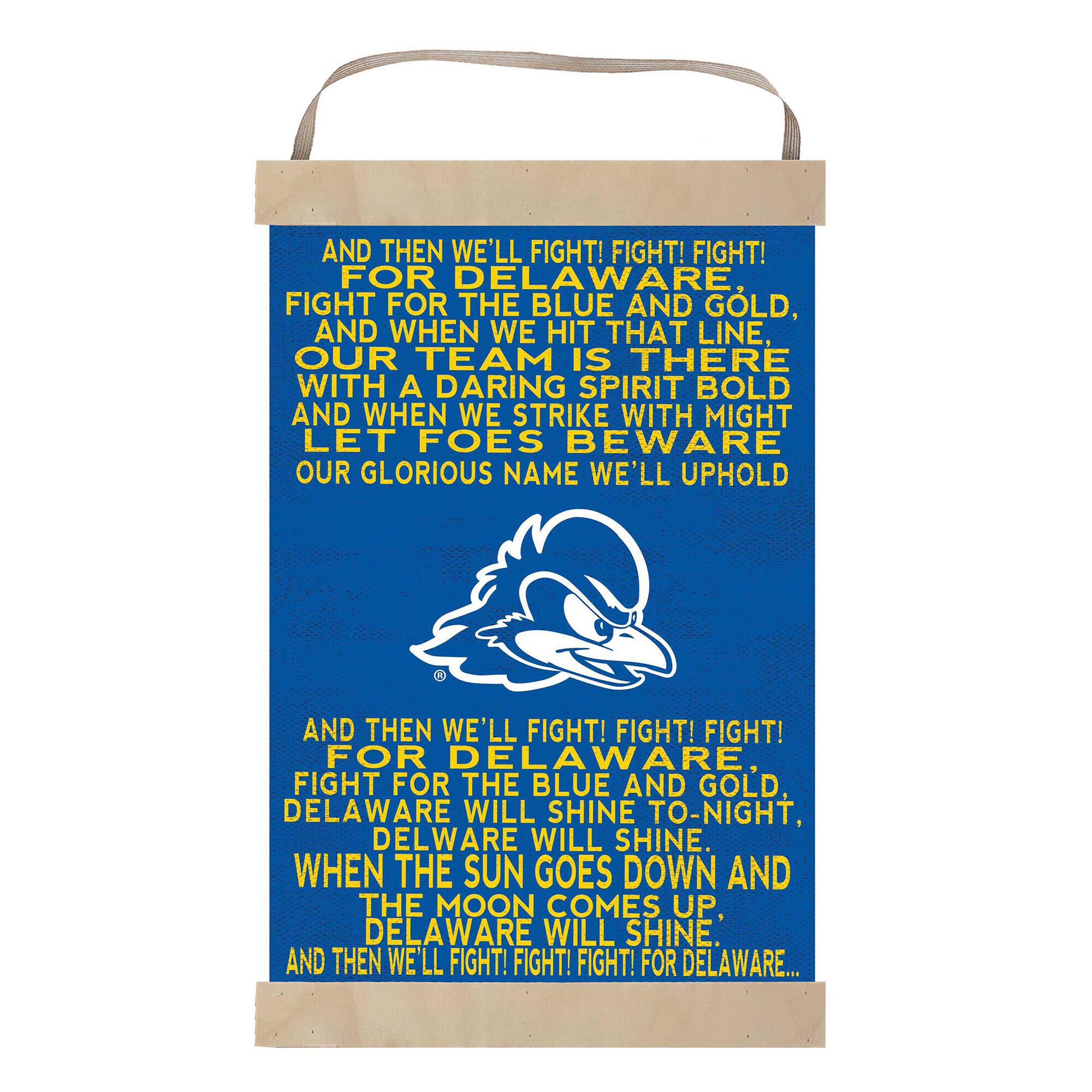 Delaware Fightin' Blue Hens 12'' x 20'' Fight Song Banner Sign