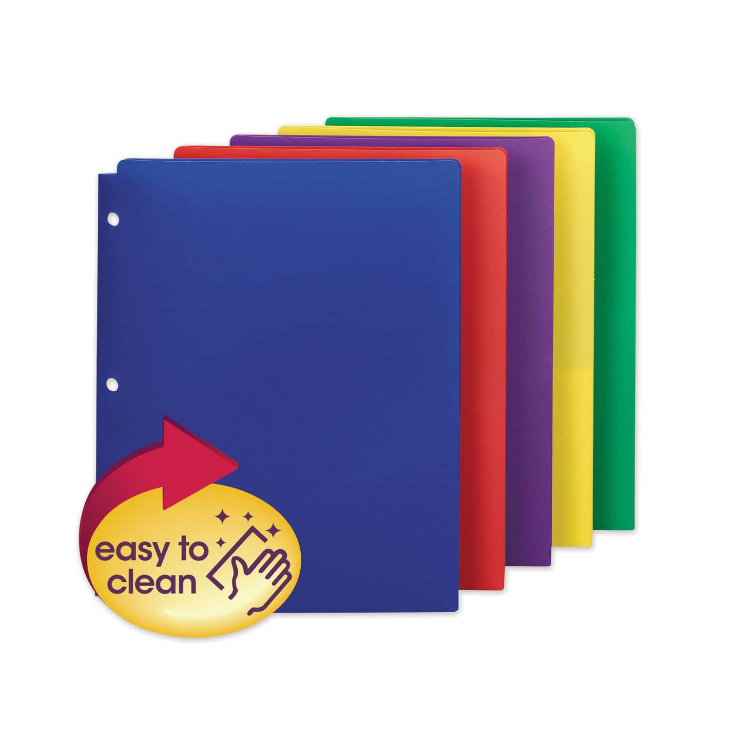 Smead Manufacturing - Poly Snap-In Two-Pocket Folder, 50-Sheet Capacity, 11 X 8.5, Assorted, 10/pack