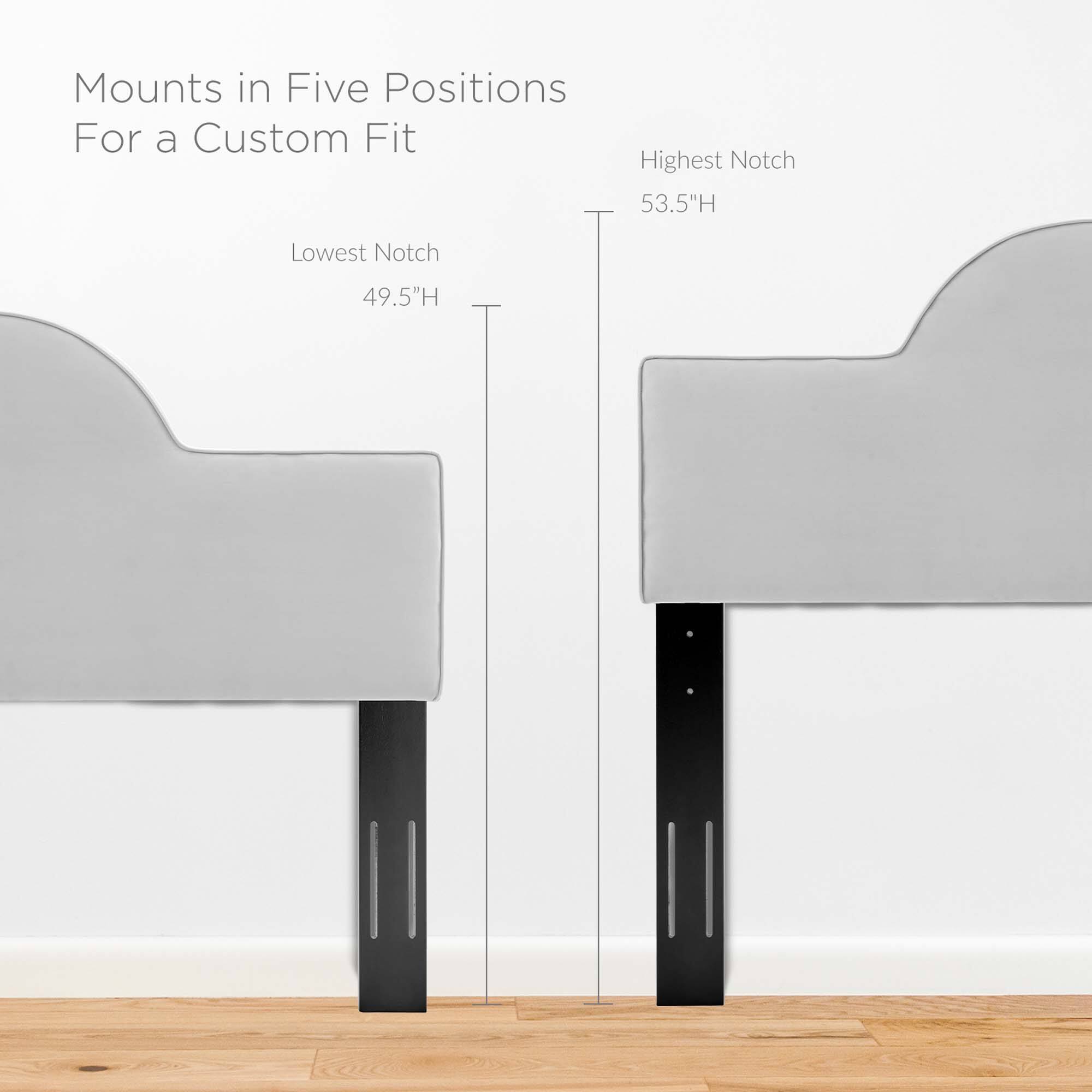 Mounts in Five Positions For a Custom Fit

Highest Notch 53.5"H

Lowest Notch 49.5"H