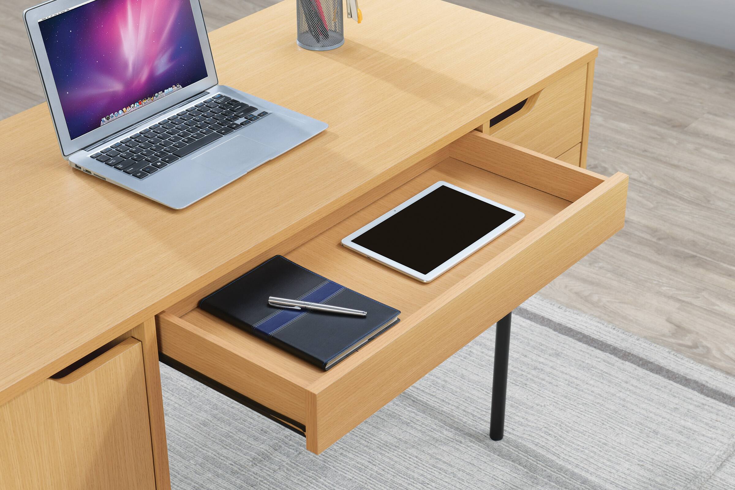 Alt View 12. OSP Home Furnishings - Denmark Executive Desk - Natural.