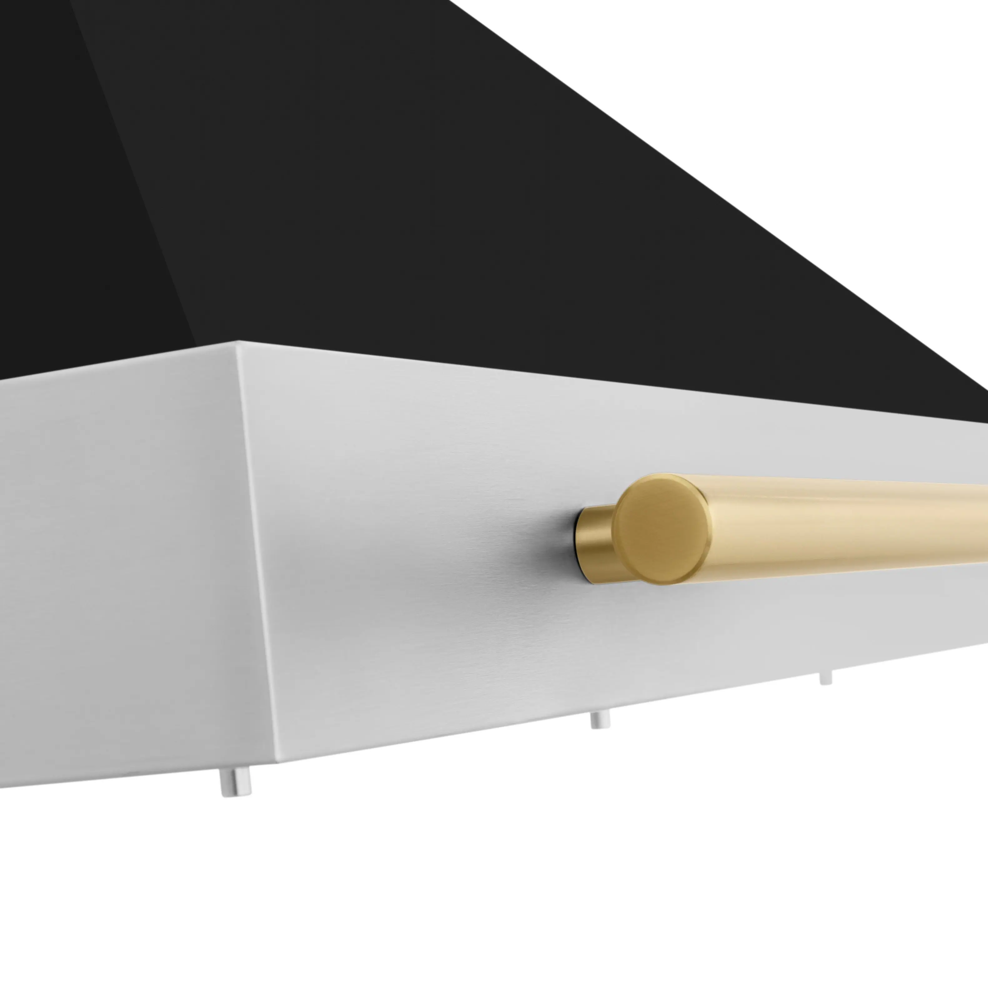 Alt View 12. ZLINE - ZLINE 48 in. Autograph Edition Convertible Stainless Steel Range Hood with Black Matte Shell and Polished Gold Handle - Matte black.
