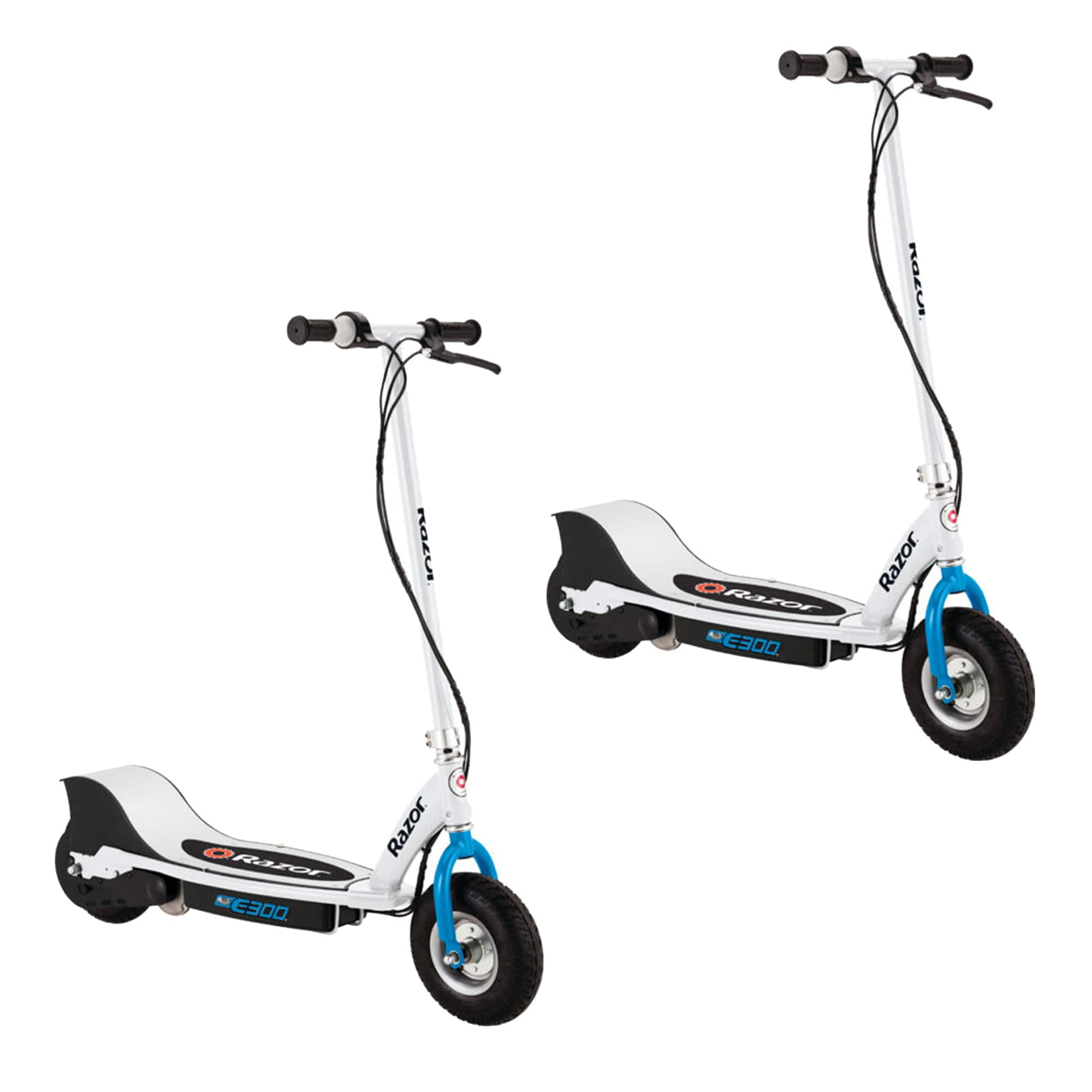 Razor - E300 RideOn High-Torque Motorized Electric Powered Scooter, (2 Pack) - White