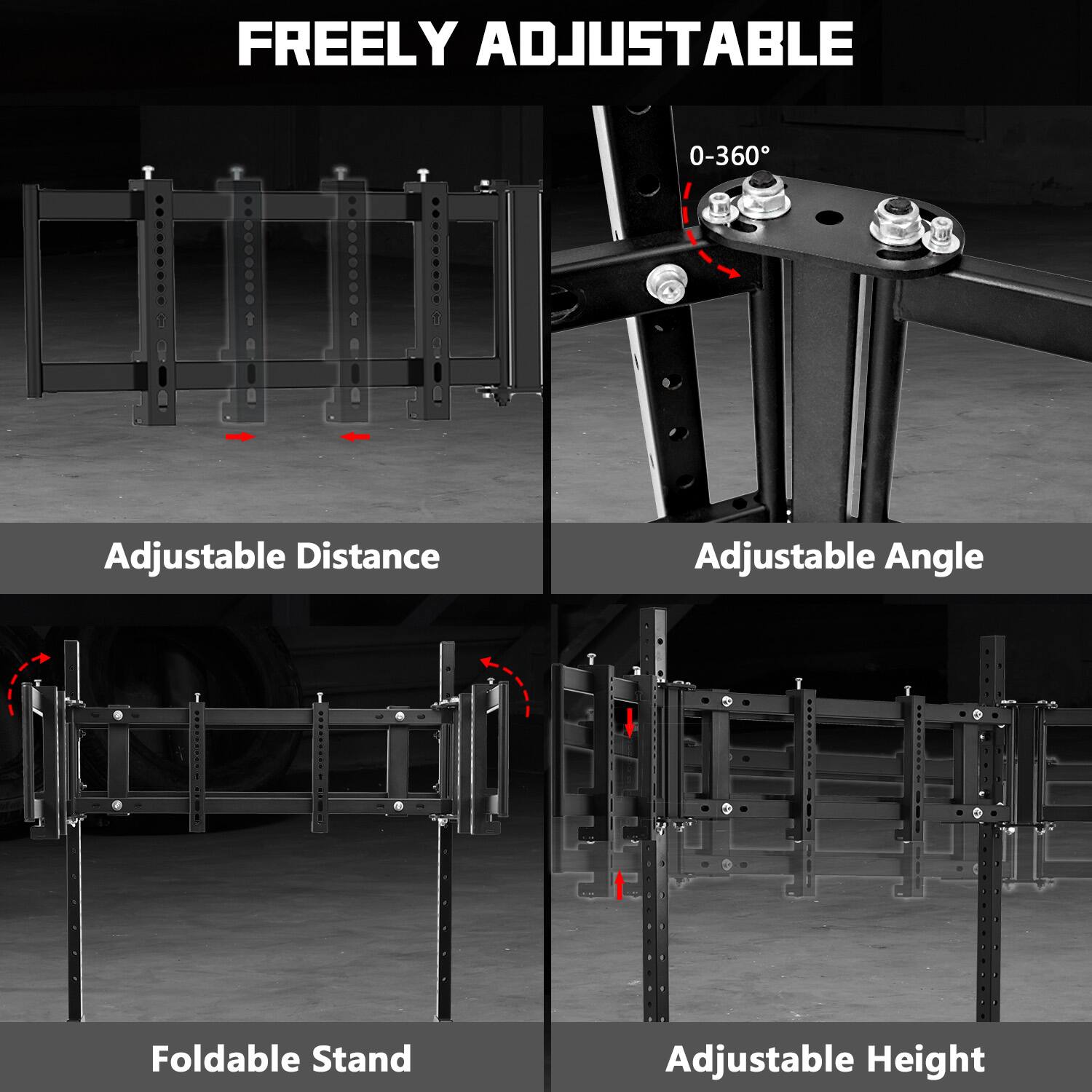 FREELY ADJUSTABLE

0-360°

Adjustable Distance

Adjustable Angle

Foldable Stand

Adjustable Height