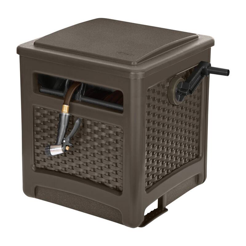 Angle. Suncast - Suncast Smart Trak 225 ft. Brown Free Standing Hideaway Hose Reel.